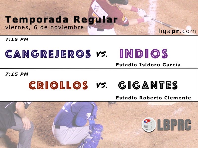 LBPRC's tweet photo. La acción de la #LBPRC regresa esta noche, con dos partidos en calendario. Ambos a las 7:15 PM. https://t.co/4e8Y4MKJOR