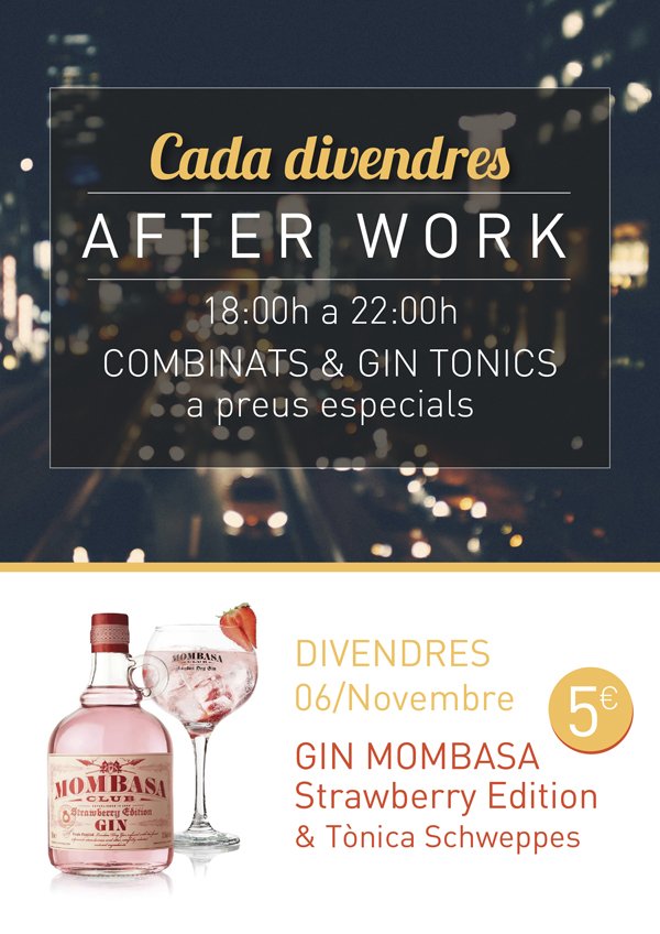SARTClub's tweet photo. I tots els divendres #afterwork Avui amb @MombasaClub Strawberry Edition y @Schweppes_ES. Desconnectem de la rutina? https://t.co/YSGszhALEw