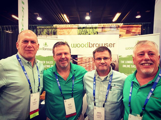 Woodbrowser's tweet photo. (From left to right) Jeff Dill, Sean Facey, Brent Wooster, and Tom McGreevy representing #Woodbrowser at #Traders15 https://t.co/bShUyfXuGg