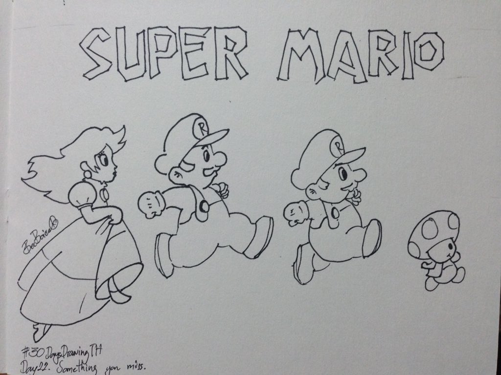 BeebyStark's tweet photo. D22:something you miss •Super Mario• คืออยู่ๆก็อยากเล่นเกมมาริโอ้แต่หาเครื่องและตลับเกมไม่เจอ 😭 #30DaysDrawingTH https://t.co/FsIVGwBxuY