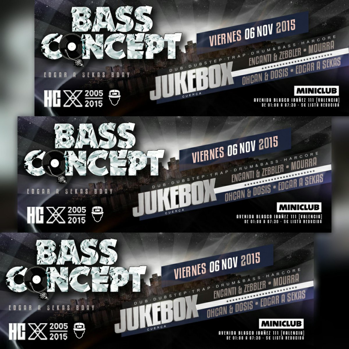 Hoy en @Miniclub_Vlc la liamos! Vuelve #BassConcept con #JUKEBOX #Cuenca, el cumpleaños de @EdgaraSekas y mucho mas.