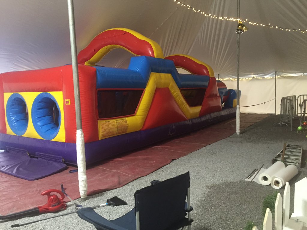 InflatablesApex's tweet photo. We also have our 33' obstacle inside the tent for rainy days still have fun https://t.co/pGG1nLmhfK