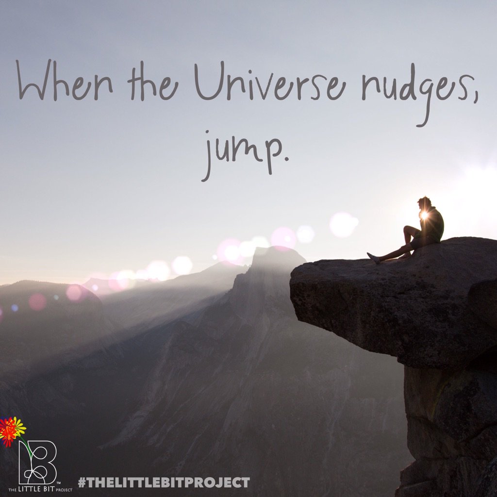 LittleBitPro's tweet photo. Let go of your fear. When the Universe tells you it's time, take the leap. #thelittlebitproject #passiton #faith https://t.co/62pC9R9HMO