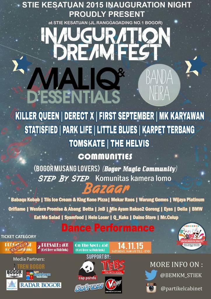 dateng yoks, beli tiket yoks support acaranya ! minggu depan bray di STIE kesatuan..