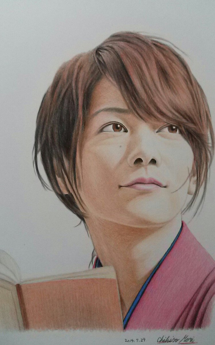 日本画風 色鉛筆 女性肖像画 色鉛筆画家＊森千広 on X: 