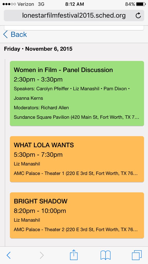BreadNButterMV's tweet photo. #lonestarfilmfest #womeninfilm today ! #whatlolawants #brightshadow https://t.co/2ThKu5tOg0