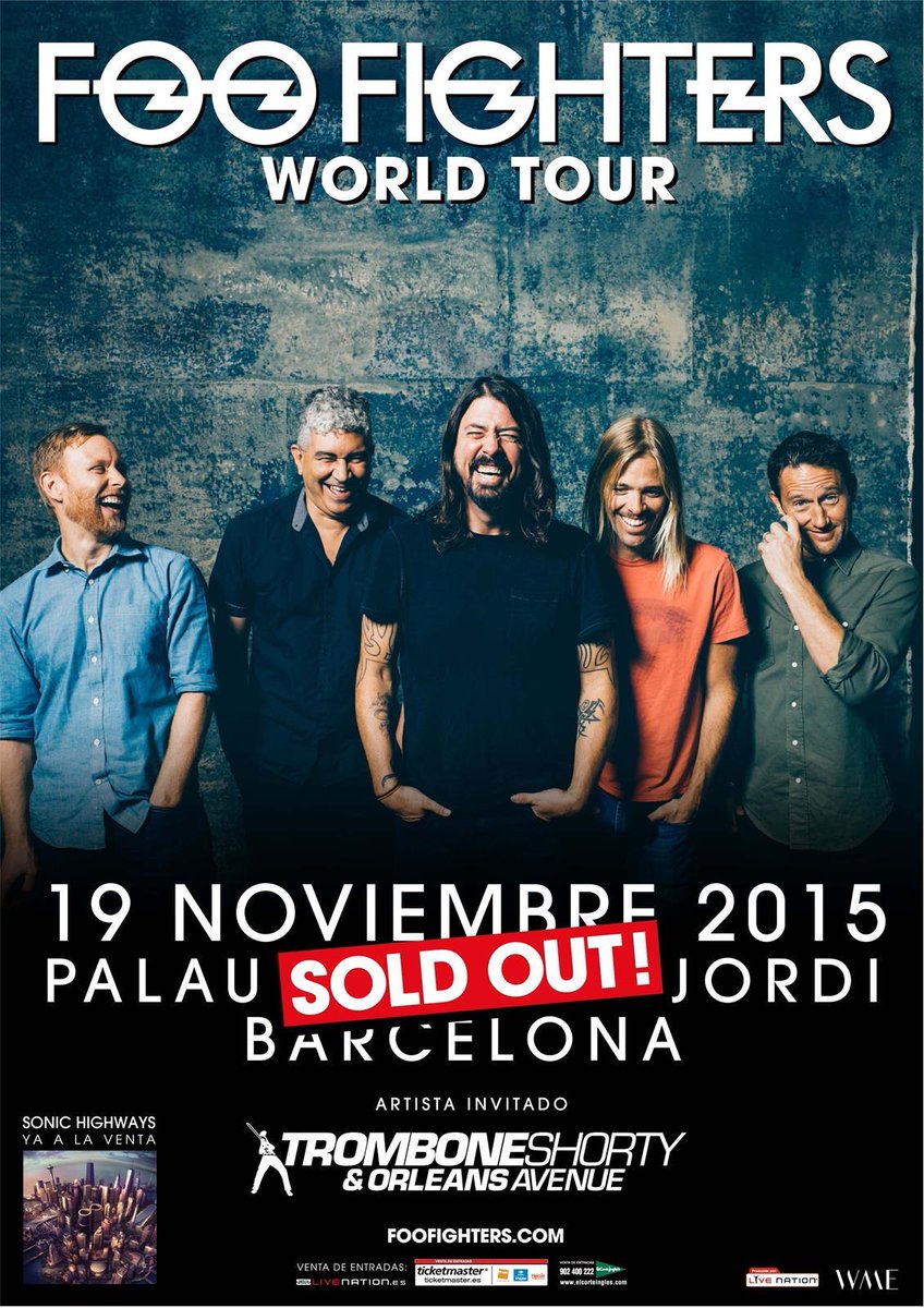 epmusica's tweet photo. Foo Fighters agotan las entradas para su concierto en Barcelona https://t.co/rB0Q8OekLP 19 de noviembre https://t.co/I7XLefNy03