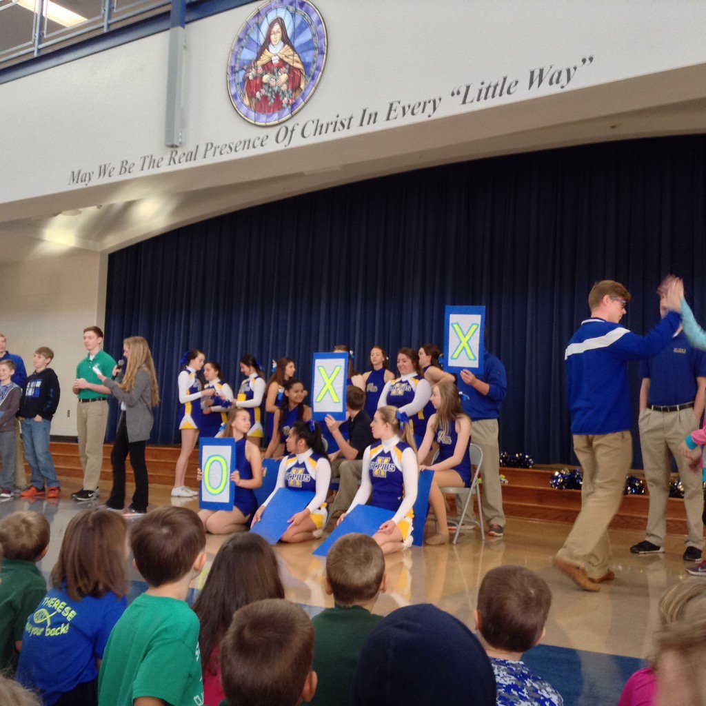 vglamb's tweet photo. @STSNorthKC St. Therese Spirit Assembly! Playing Pius trivia tic-tac-toe. #STSspirit https://t.co/J8abFYeRPc