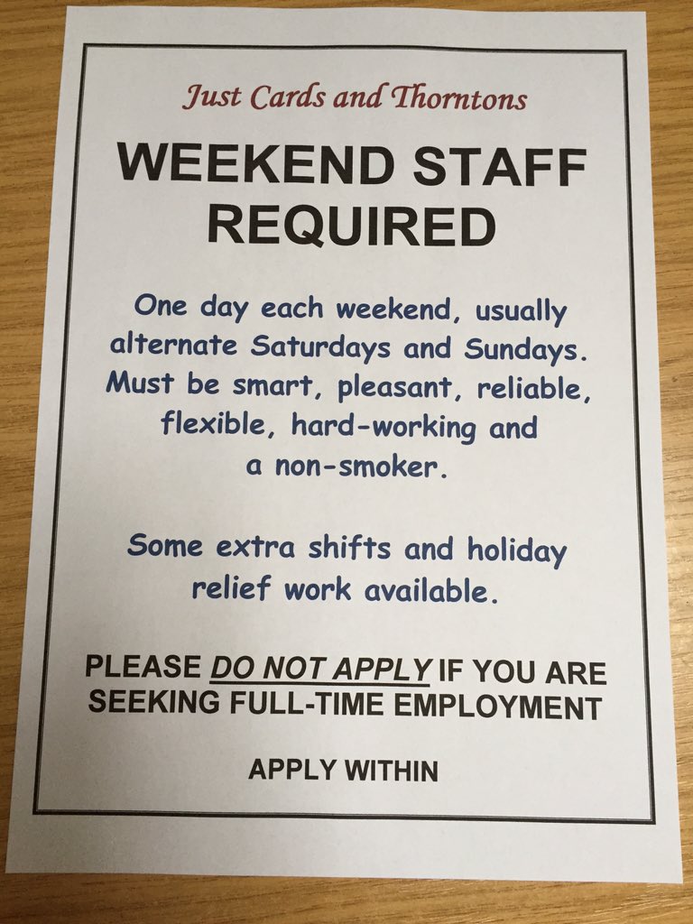 Email applications with CV to info@justcardsandthorntons.co.uk