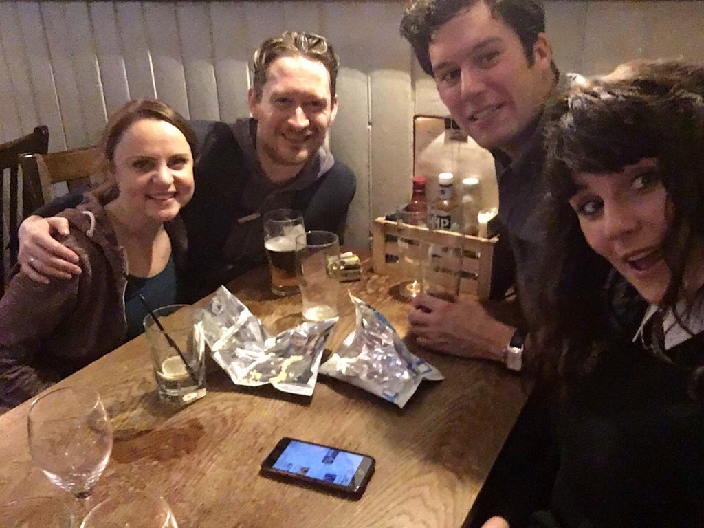 mattyactor's tweet photo. The Needham's and the Kershaws nipped into the Blue Boy @HatchedDispatch x https://t.co/YripfdABHF