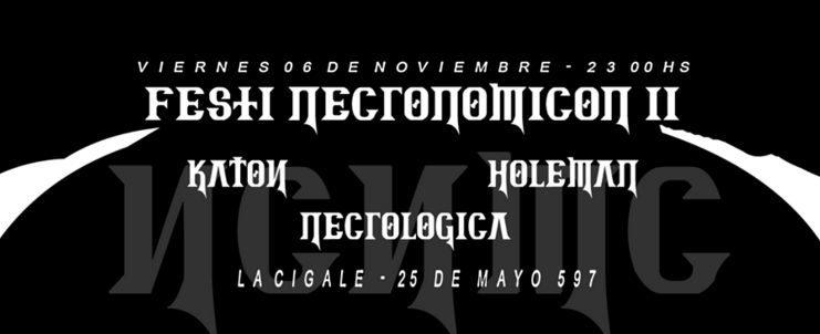 Katon_Banda's tweet photo. Hoy tocamos en La Cigale (CABA) junto a Holeman y Necrologica en el marco del Festi Necronomicón. Los esperamos! https://t.co/eYzj9ALM7m