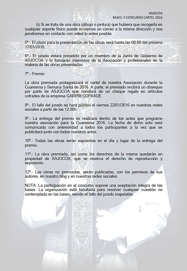 ASJOCOA's tweet photo. AQUÍ OS DEJAMOS LAS BASES DEL CONCURSO PARA ELEGIR NUESTRO CARTEL 2016, ANIMAOS A PARTICIPAR ... https://t.co/mvDKxqSn4Z