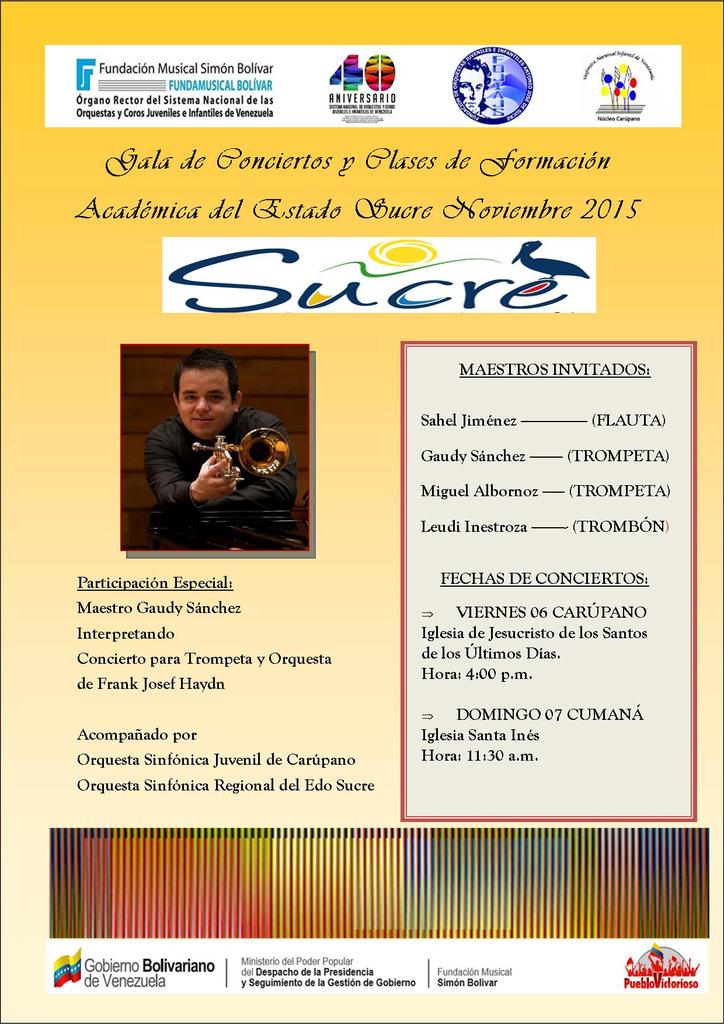 <a href="/elsistema/">El Sistema</a> <a href="/SistemaSucre/">NÚCLEO DE SUCRE</a> <a href="/vzlasinfonica/">Venezuela Sinfónica</a> <a href="/gaudytrompeta/">Gaudy Sanchez</a> #maestros #ossbv