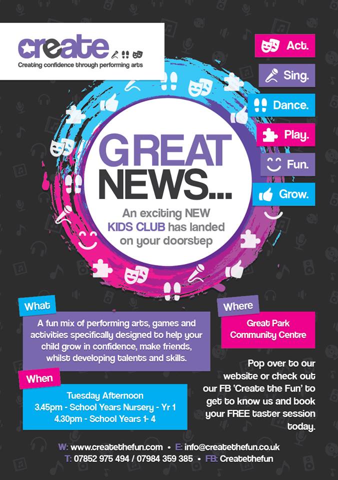 CreateTheFun's tweet photo. We're opening a BRAND NEW CLASS at Great Park Community Ctr #Newcastle on 17th November! Please RT #afterschoolclub https://t.co/VIZfty9uA3