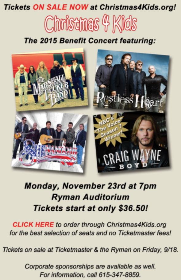 AllAccess_Coach's tweet photo. Do you have your tickets to the C4K benefit concert? Look at that lineup! Tickets @ https://t.co/1D2B06uubS https://t.co/YPMzAKVTxI