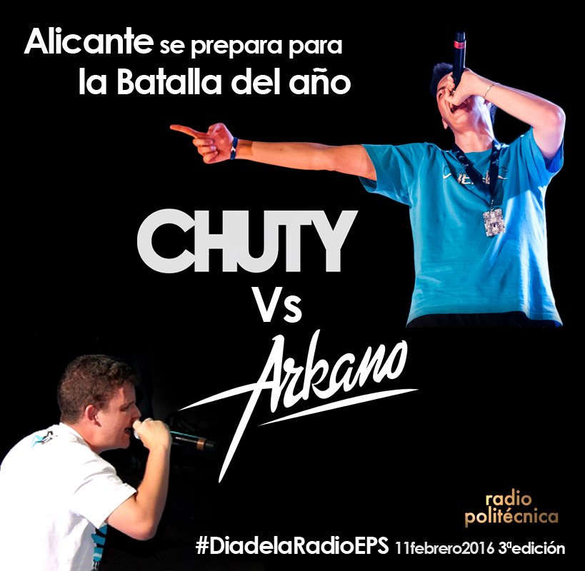 chutyvk's tweet image. ARKANO VS CHUTY
11 de FEBRERO 2016  ALICANTE!!
Entrada gratuita!

#Batalla #Alicante #2016 #Freestyle #España