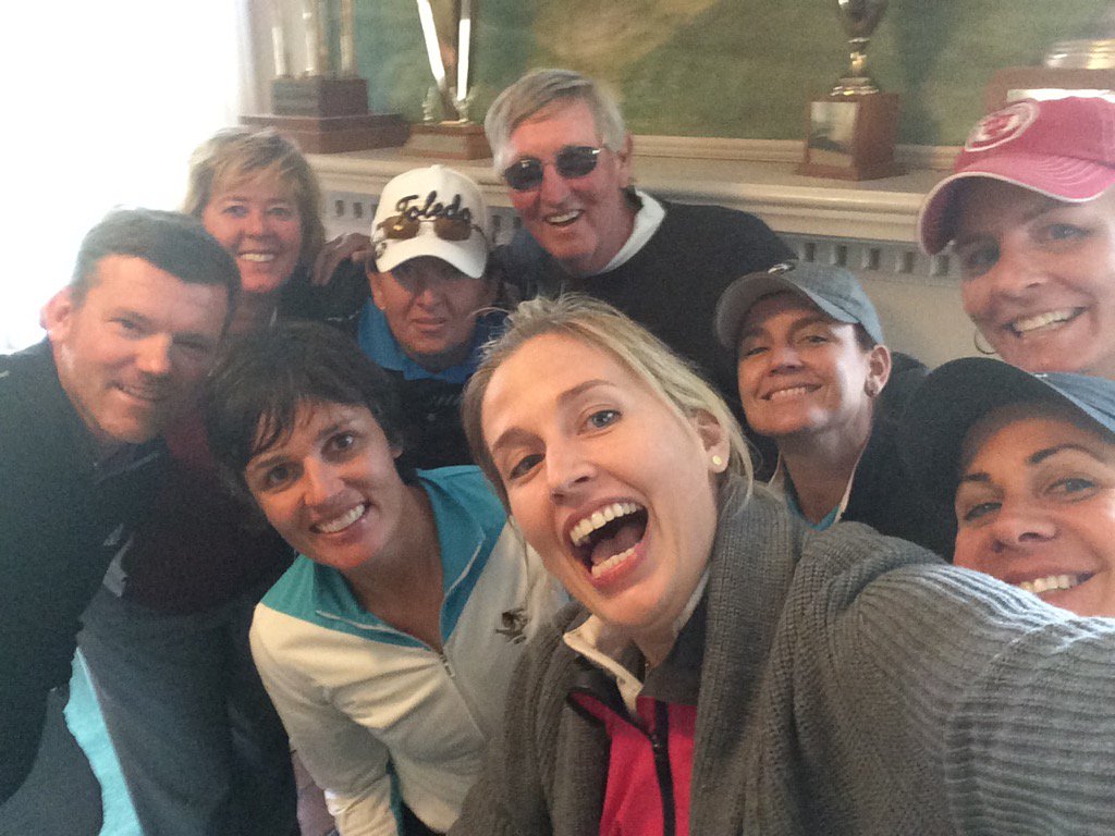 coachjohnstonLC's tweet photo. So happy to have the WWE's very own @shaunmicheelpga join in our IU golf team reunion this week #rawrocks https://t.co/Qd5Q7Tc1bZ
