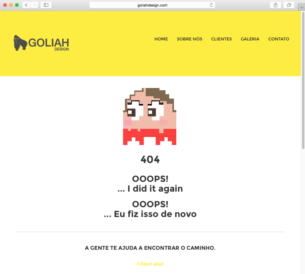 goliahdesign's tweet photo. Erro 404 para alegrar esta sexta :) https://t.co/wGrG7ZvQfN https://t.co/G1WPtPug9w