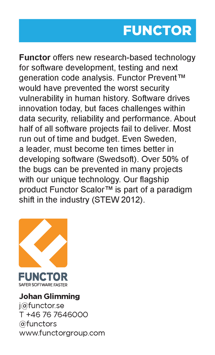 glimming's tweet image. Booklet featuring @FunctorGroup, The Swedish Embassy, Business Sweden, The Swedish Council for Export &amp;amp; Invest.