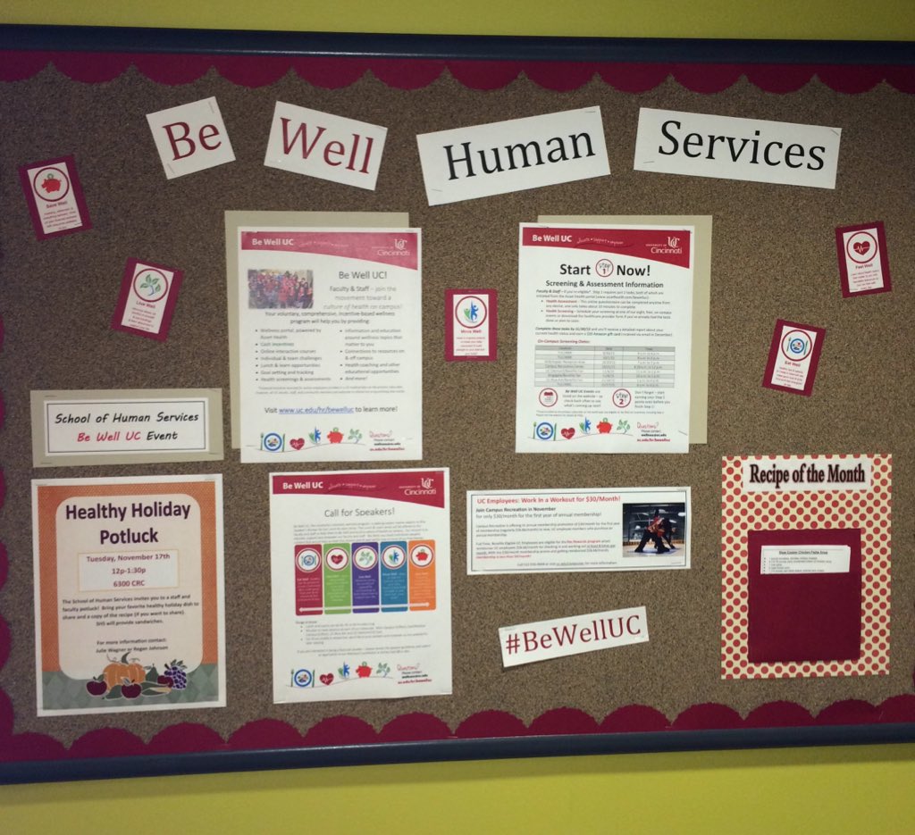 The School of Human Services rockin' our new Be Well UC board! #ucschoolofhumanservices #BeWellUC <a href="/UC_CECH/">UC CECH</a>