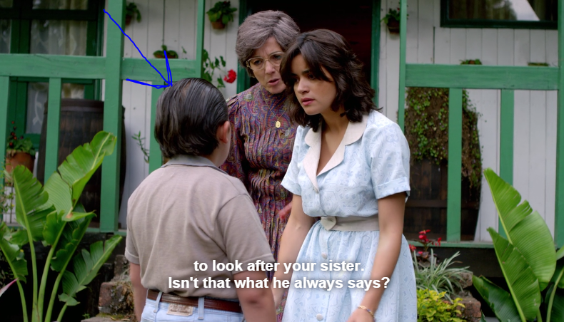 I'm watching Narcos, but I'm so very distracted that Pablo Escobar's son already shows male-pattern baldness.