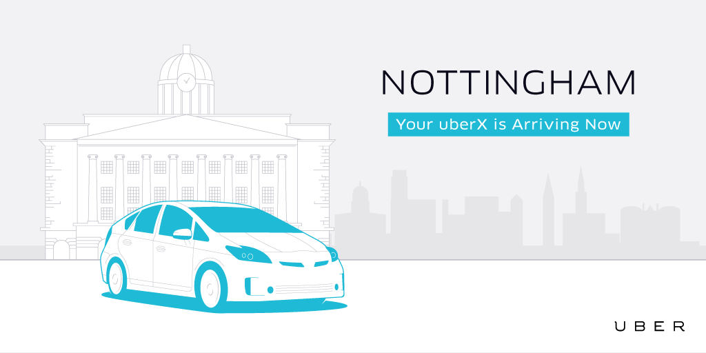 UberUK's tweet photo. Robin, we're in the hood. Uber is now available in Nottingham! https://t.co/HyX1isKWXp https://t.co/OkqVwa0WHb