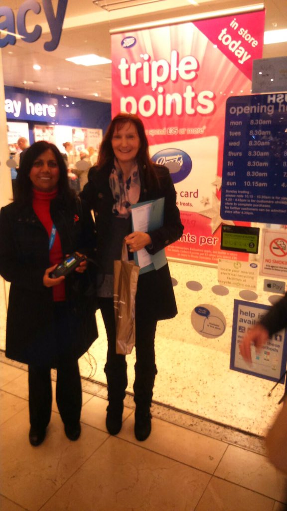 LetsLoopDerby's tweet image. Our volunteers outside Boots after checking the Pharmacy portable loop. Working great with good signage. #Loop2015