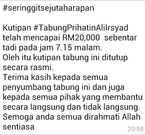Kami amat berterima kasih kepada yg telah membantu kami, terima kasih kepada yg telah menyumbang dan yg tlg viralkan