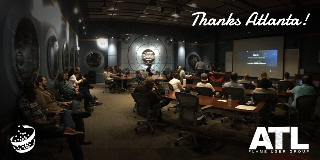 CineSysio's tweet photo. Another great Flame group in Atlanta yesterday! Thanks Turner Studios for hosting. @Autodesk_ME #flamepremium #vfx https://t.co/sT45wmzDvB