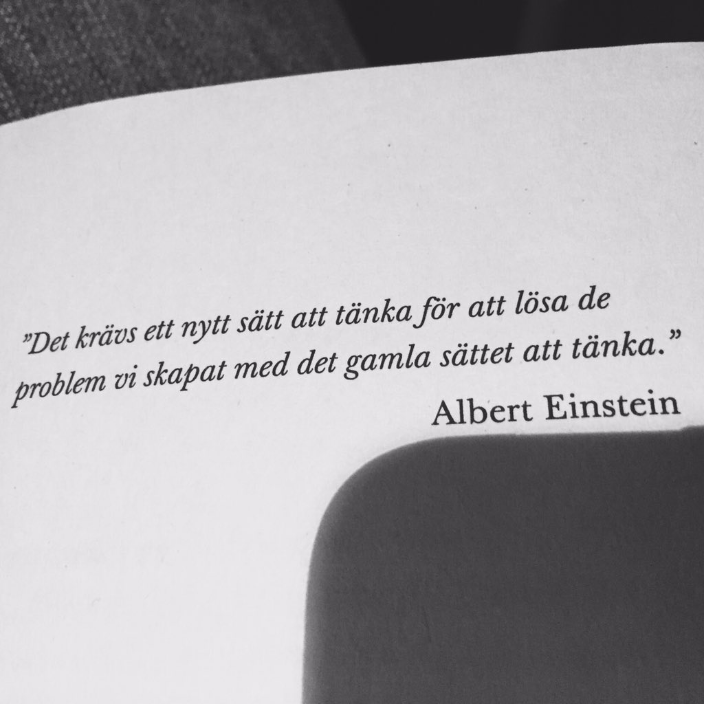 MattiasRdmark's tweet image. "Det krävs ett nytt sätt att tänka för att lösa de problem vi skapat med det gamla sättet att tänka."