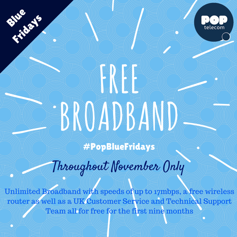 PopTelecom's tweet photo. Check out the latest BEST broadband deal and add to that #FridayFeeling. #PopBlueFridays #Poptelecom #FreebieFriday https://t.co/ujEASCYoLY