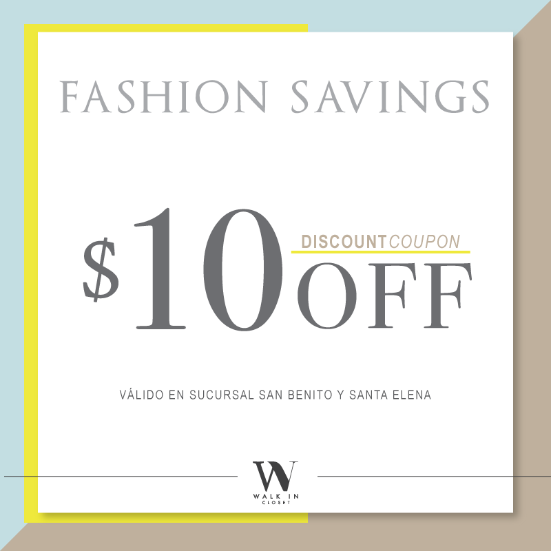 Walk_In_Closet's tweet photo. Good news:
Our $10 OFF Coupon is here for the weekend!
¡Te esperamos este viernes y sábado en ambas sucursales! https://t.co/VPIYioG5kE