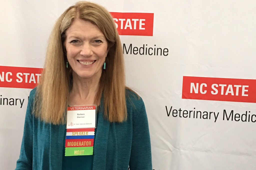 NCStateVetMed's tweet photo. Dr. Barbara Sherman checks in at the #NCStateVetMed tweet wall. #ncvc2015 https://t.co/zUL7fXC6Ho