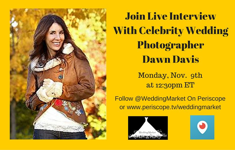 Tomorrow! Our Live #Periscope Interview With Celebrity Wedding Photographer <a href="/Dawn_Davis/">DAWN DAVIS ❤️</a> Nov. 9 <a href="/12/">$</a>:30pmET <a href="/PPofOhio/">Professional Photographer of Ohio</a>
