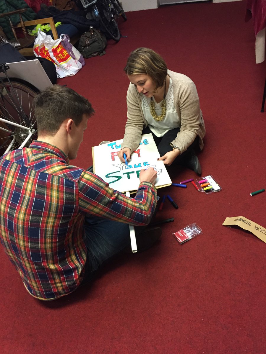 stellacreasy's tweet photo. Here’s @alistrathern hard at work with the colouring pens for tonight … #turtlepay https://t.co/DRqdyv8FE6