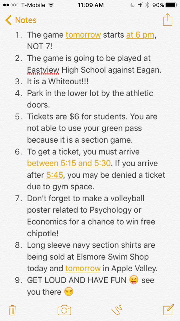 vball_15's tweet photo. Things you need to know for tomorrow: https://t.co/lUHtXvZw3s
