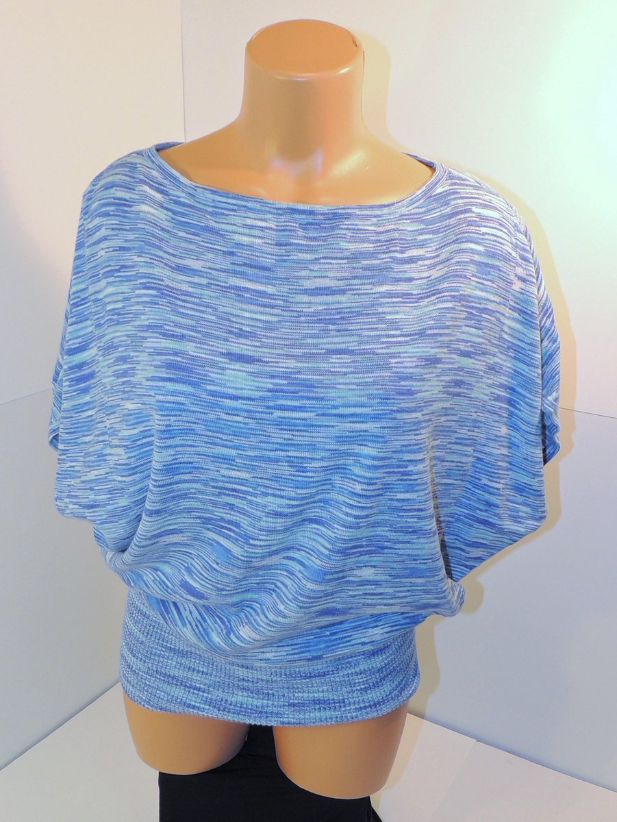 Inventory Item  Sweater Project Blue Batwing Sleeve Sweater Sz L  #blue #sweater #dolman #fallfashion #pretty
