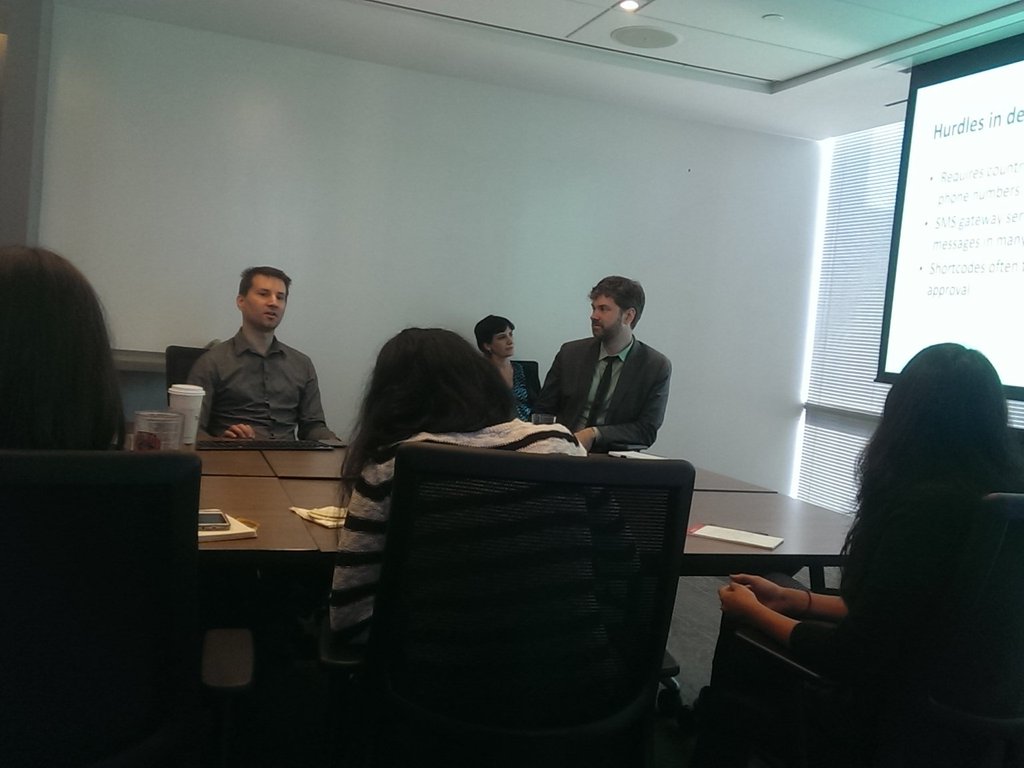 NDItech's tweet photo. Great discussion this afternoon with @Telerivet's CTO on #SMS and #civicengagement! https://t.co/Te4PHDzg1P