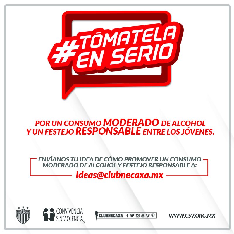 ClubNecaxa's tweet image. La iniciativa de @ClubNecaxa #TómatelaEnSerio. Únete al movimiento Aquí el link: bit.ly/1WCeA0q