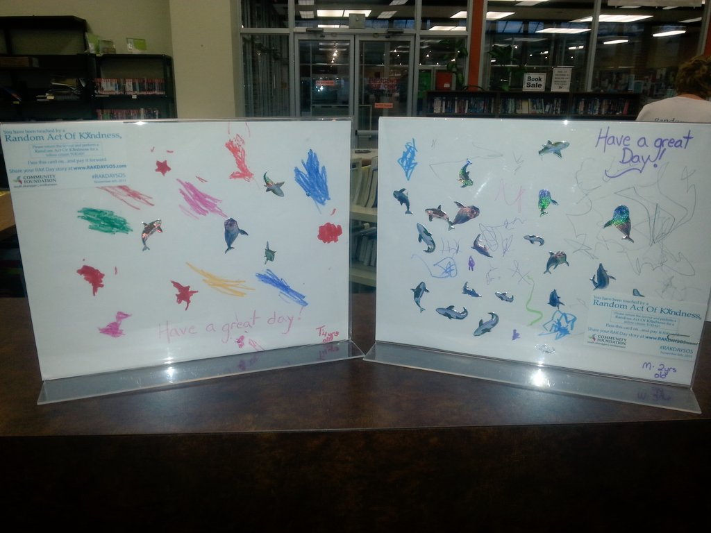 PentictonLib's tweet photo. We had two little ones come in and brighten our day with these beautiful underwater pictures #RAKDaySOS #Penticton https://t.co/izFuOq66GM