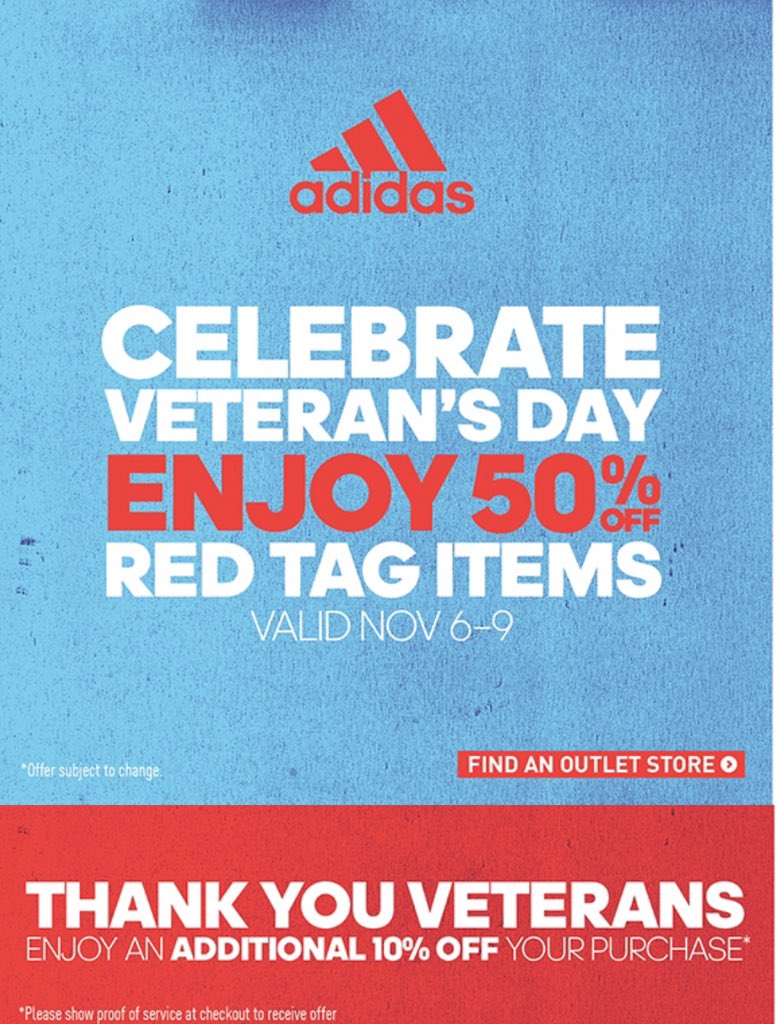 adidas veterans day sale