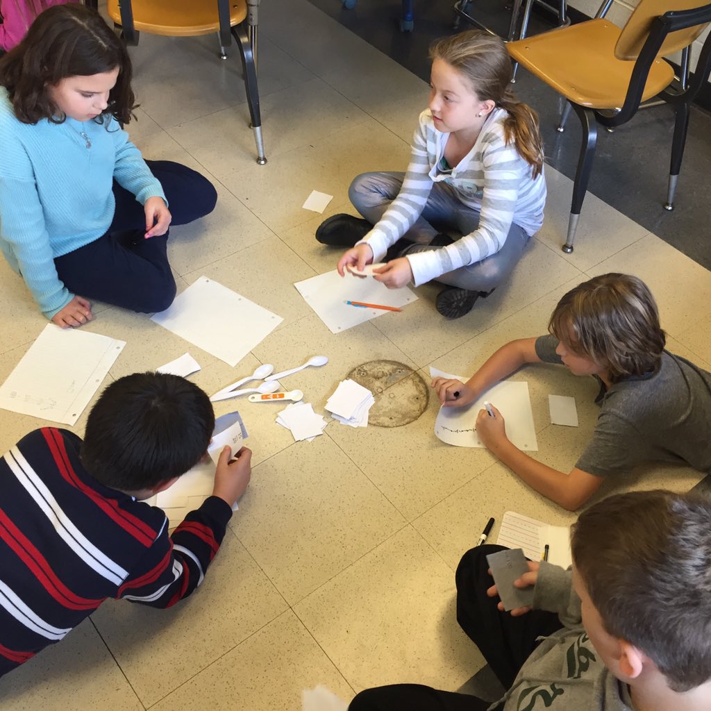 Students playing Equivalent Fraction Spoons #kip109 #engage109