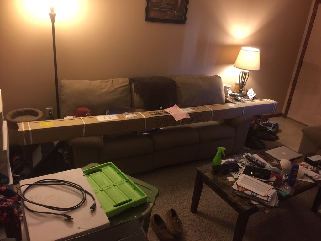 dsajdak's tweet photo. My #elitescreen has arrived!!!! Step one of the home theater is done!!!! https://t.co/BXTmAHINH4