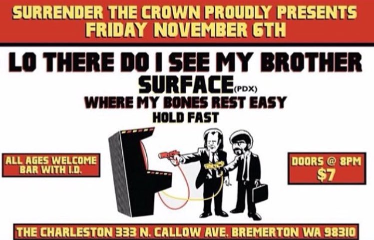 We're playing tonight at The Charleston with @LTDISMB, Where My Bones Rest Easy, &amp; @holdfastnw. doors <a href="/8pm/">8pm</a>/$7 entry