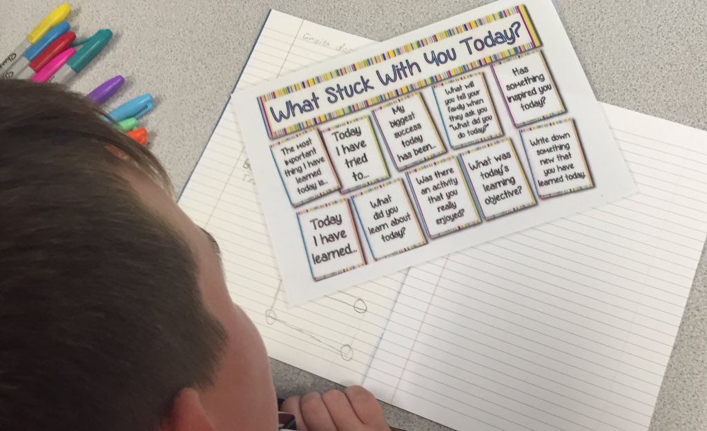 What stuck with you today? Plenary mats to promote pair or class discussions for reflection #pedagoofriday