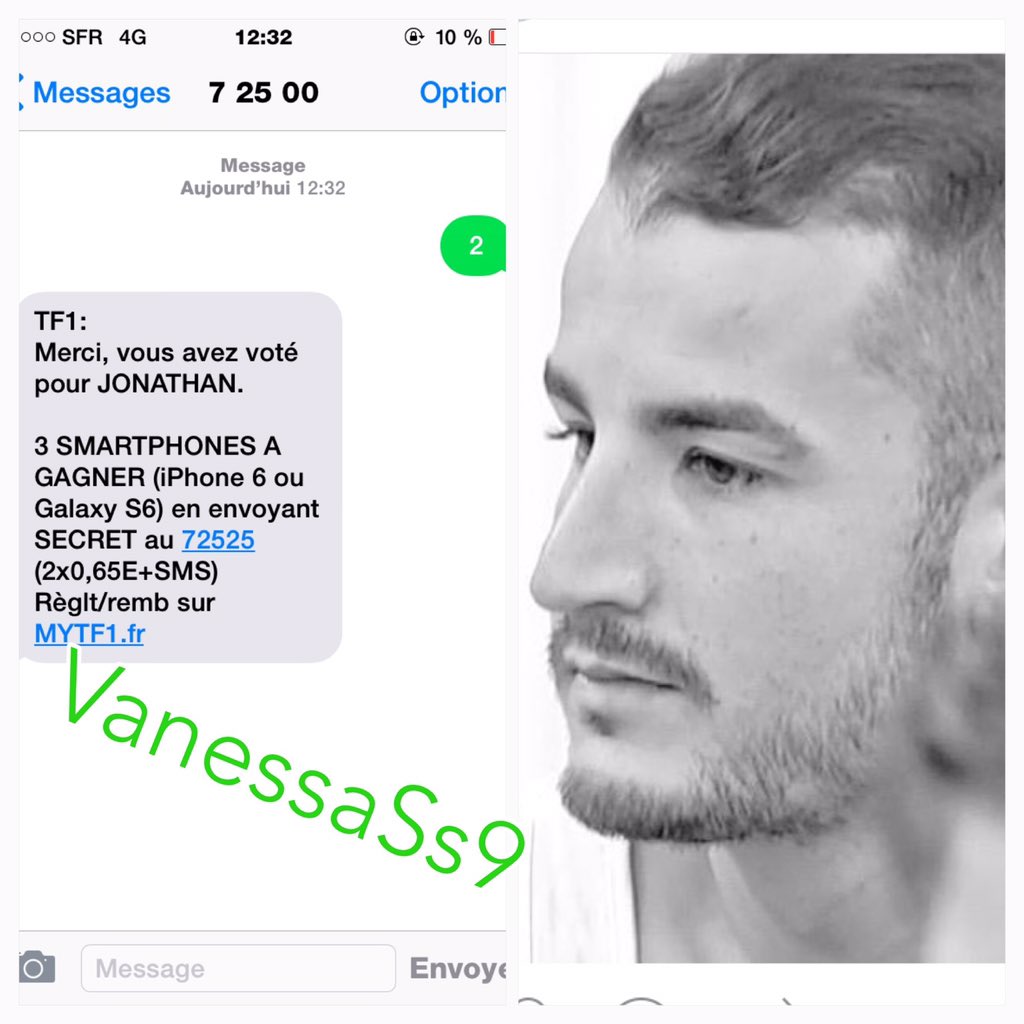VanessaSs9's tweet photo. On relâche rien on vote tous 2 au 72500 @SS9Jonathan #JohnEnFinale #SS9 @SecretStory_TF1 https://t.co/aUKZ7pRO6i