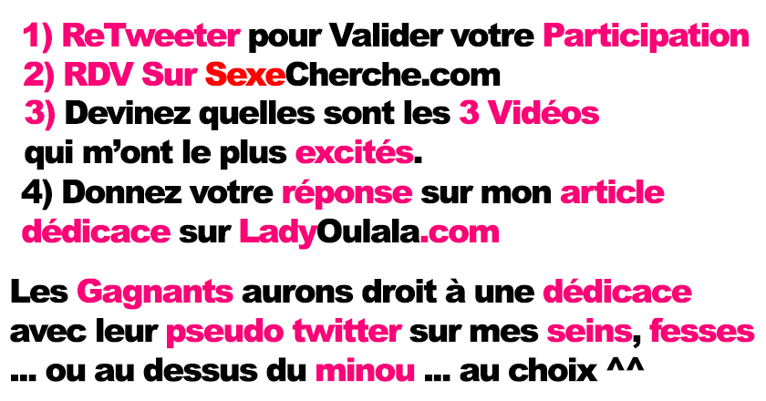 LadyOulala's tweet photo. #RT pour une #dédicace avec votre pseudo sur mes #seins #fesses ou #minou : https://t.co/q0reuxCz3X https://t.co/MasiUFTSFE