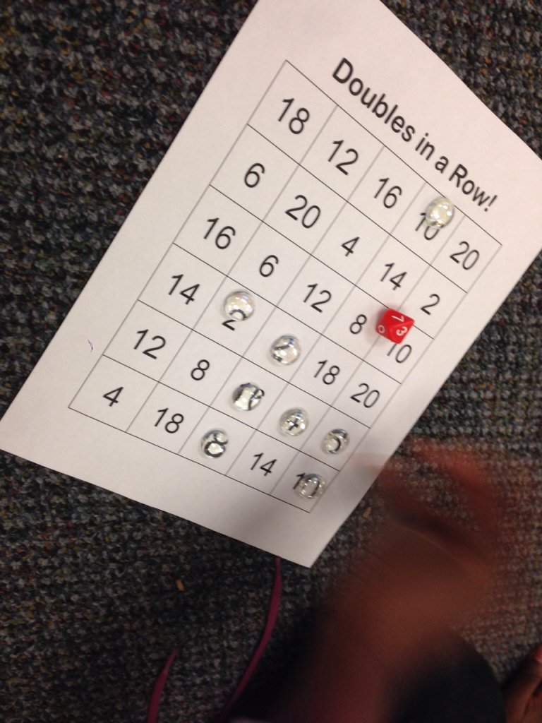 MrsMTLC's tweet photo. @gplakhera Here is the game we played today to practise our doubles facts #rpsmtlc https://t.co/gnvajELXyb