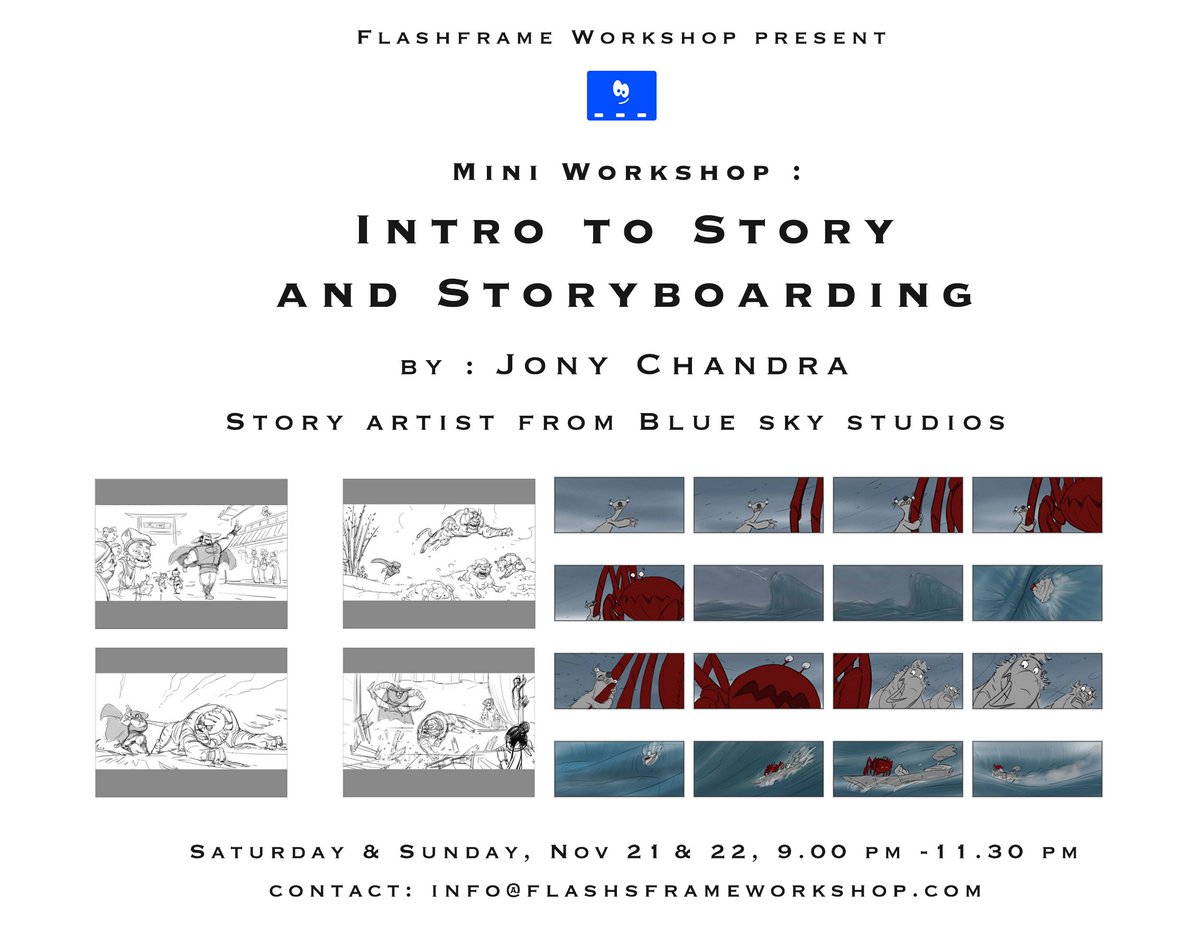 FFW mengadakan Intro to Story and Storyboarding workshop by Jony Chandra. Daftar di  link: goo.gl/forms/v1TFdH3s…