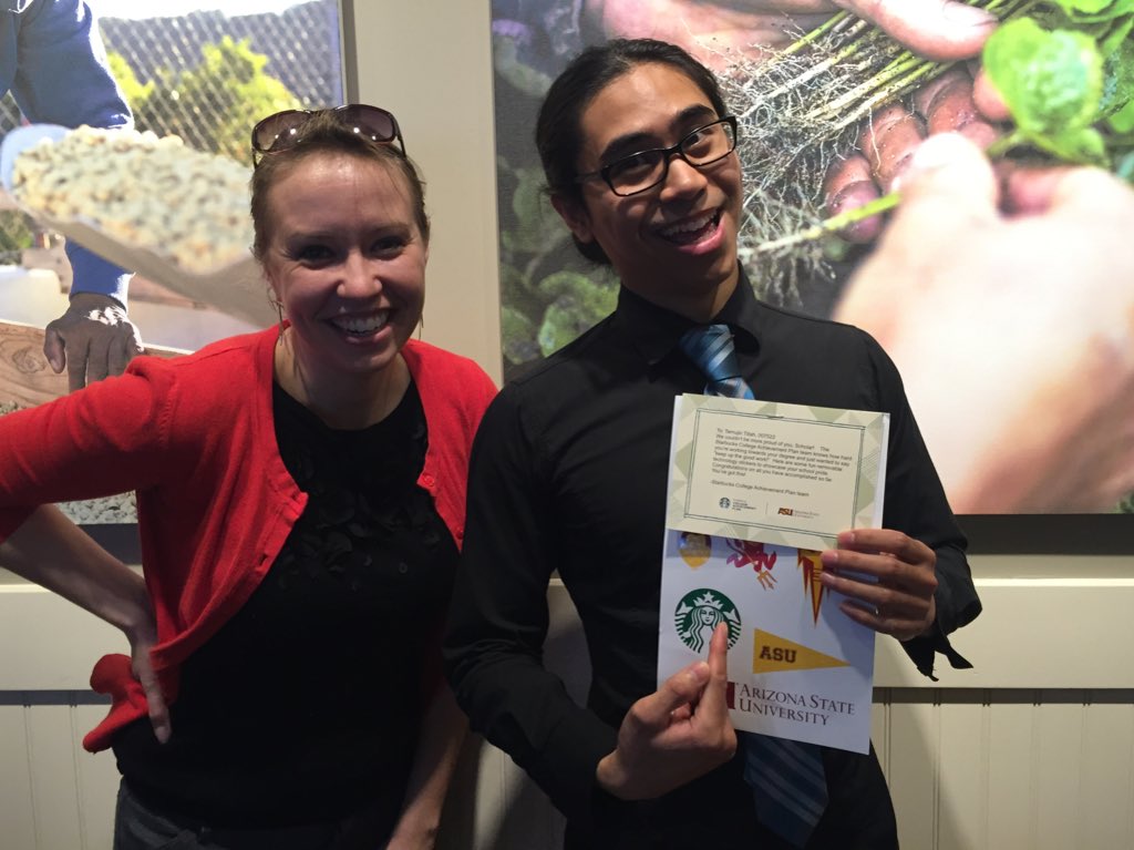 erika_mcintire's tweet photo. Congratulations Tem for being accepted into #ASU 🎉 #Sbuxbos #tobeapartner https://t.co/x5mTzdKaJe